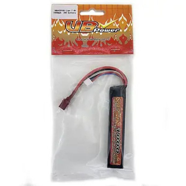 Акумулятор LiPo 7.4V 1000mAh - stick 20-40C моноблок Т-конектор (VBPower)