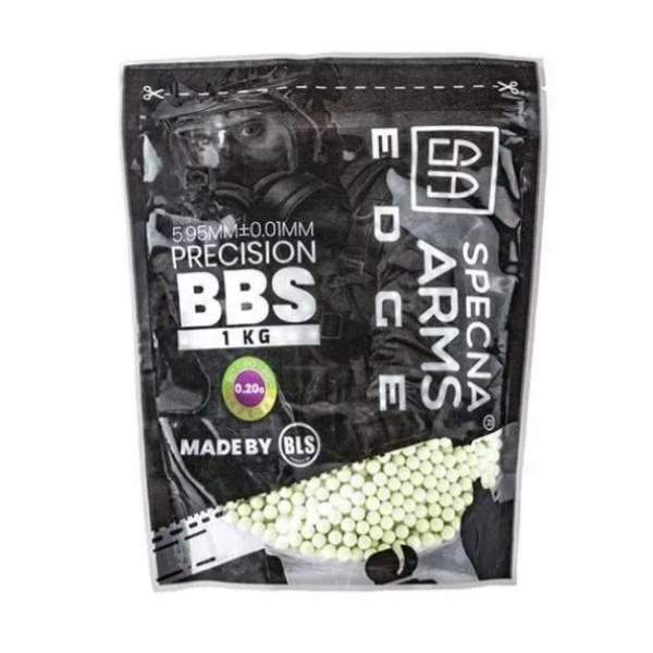 Страйкбольні кулі Specna Arms by BLS Edge Precision 0.20g 1kg Tracer Green