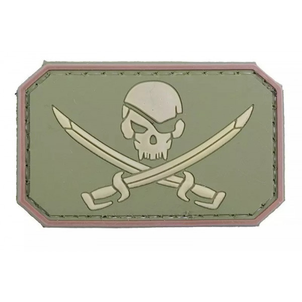 ПВХ патч 3D – Pirate Skull - olive