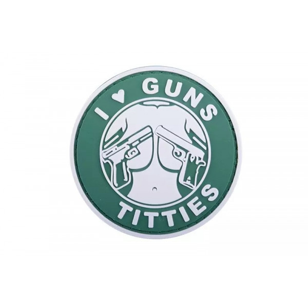 ПВХ патч 3D Badge - I Love Guns Titties