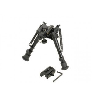 Регулюємі сошки, 6 steps with RIS mount adapter - black