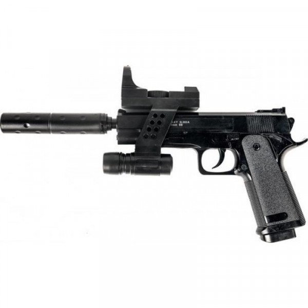 G053A страйкболний пістолет Galaxy Beretta 92 пластик + глушник + лазер