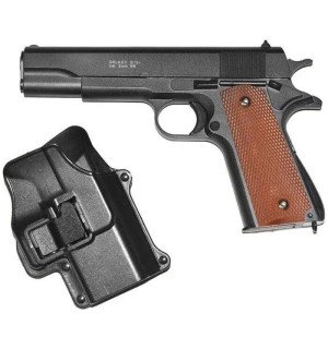 G13+ страйкболний пістолет Galaxy Colt M1911 Classic метал пластик  с кобурой чорний