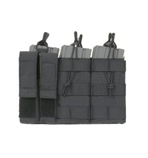 Triple 5.56 Mag/Pistol Pouch Panel (5 plus 2) - Black Triple 5.56 Mag/Pistol Pouch Panel (5 plus 2) - Black