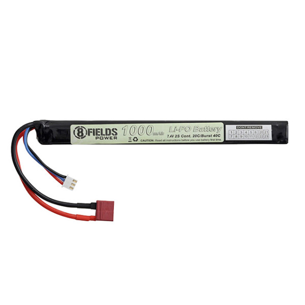 Battery Li-Po 1000mAh 7,4V 20/40C - T-connector [8FIELDS]