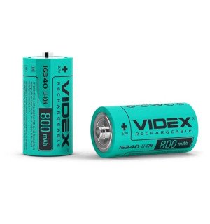 Акумулятор Videx 16340 3.7 V (CR123A) 800mAh літій-іонний (без захисту) Акумулятор Videx 16340 3.7 V (CR123A) 800mAh літій-іонний (без захисту)