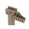 Weapon grip with a retractable bipod and rail - Dark Earth