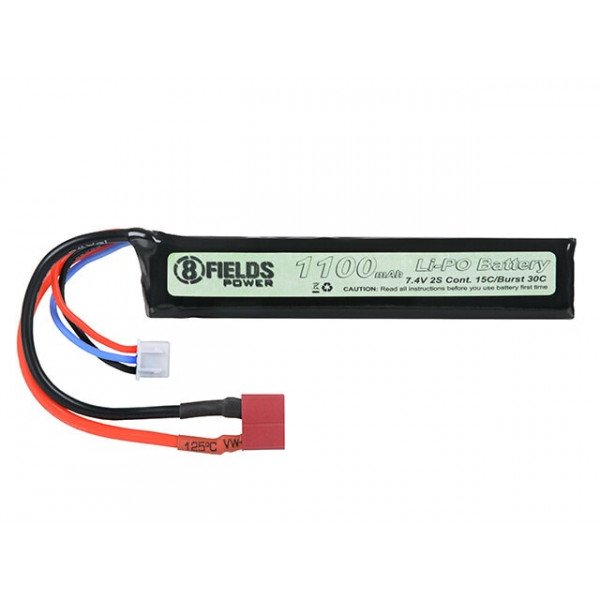 Battery Li-Po 1100mAh 7,4V 15/30C - Deans [8FIELDS]