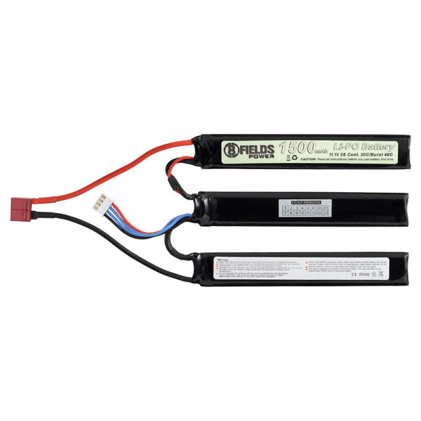 Battery Li-Po 1500mAh 11,1V 20/40C - T-connector [8FIELDS]