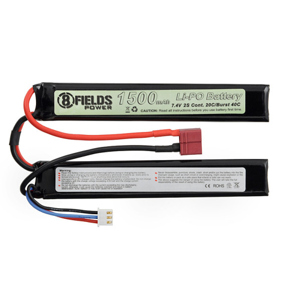 Battery Li-Po 1500mAh 7,4V 20/40C T-connector [8FIELDS]