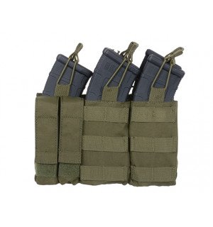 Triple AK Mag/Pistol Pouch Panel (5 plus 2) - Olive