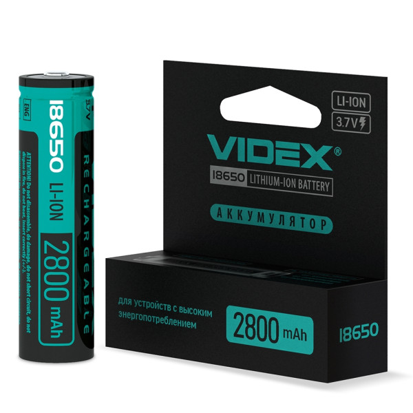 Акумулятор Li-On 18650P 3.7V 2800mAh Videx (з захистом)