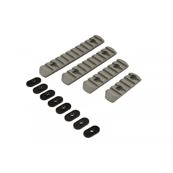 A SET OF POLYMER RIS RAILS FOR THE MOE GRIP - FOLIAGE GREEN