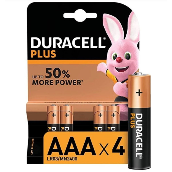 Батарейка Duracell Plus AAA / RL03 / R03 4шт блістер