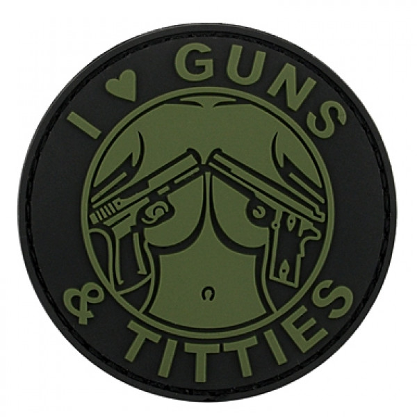 ПВХ ПАТЧ GUNS & TITTIES - ЗЕЛЕНЫЙ [8FIELDS]