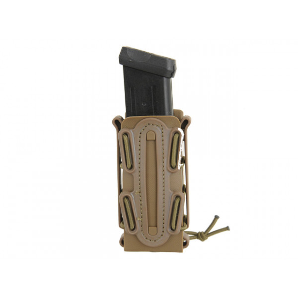 SOFT SHELL PISTOL MAG POUCH WITH MOLLE CLIP - COYOTE [TMC]